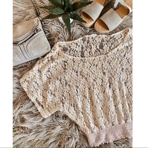 Off the shoulder floral sheer top